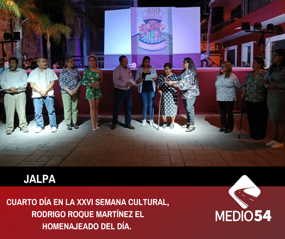 CUARTO DÍA EN LA SEMANA CULTURAL, RODRIGO ROQUE MARTÍNEZ EL HOMENAJEADO DEL DÍA.