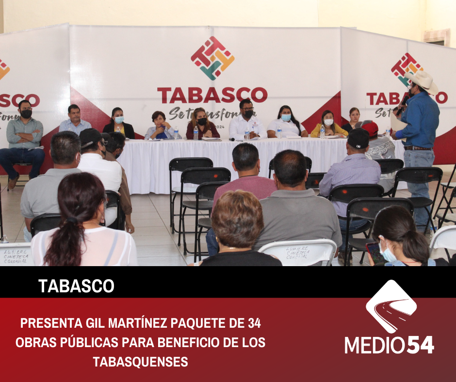 PRESENTA GIL MARTÍNEZ PAQUETE DE 34 OBRAS PÚBLICAS PARA BENEFICIO DE LOS TABASQUENSES