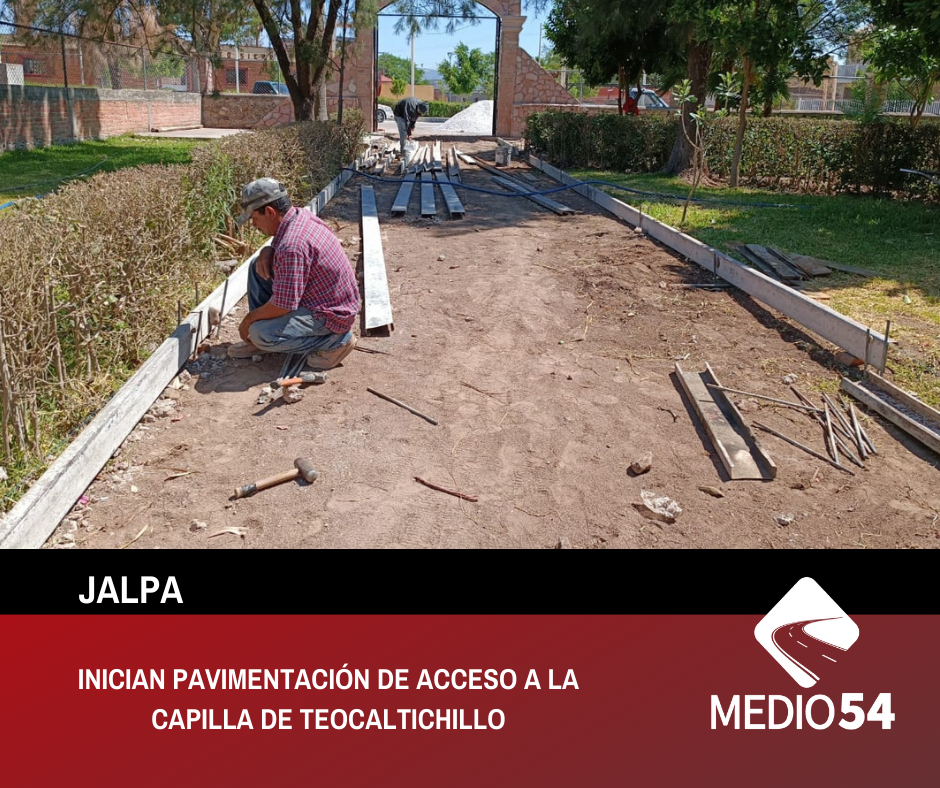 INICIAN PAVIMENTACIÓN DE ACCESO A LA CAPILLA DE TEOCALTICHILLO