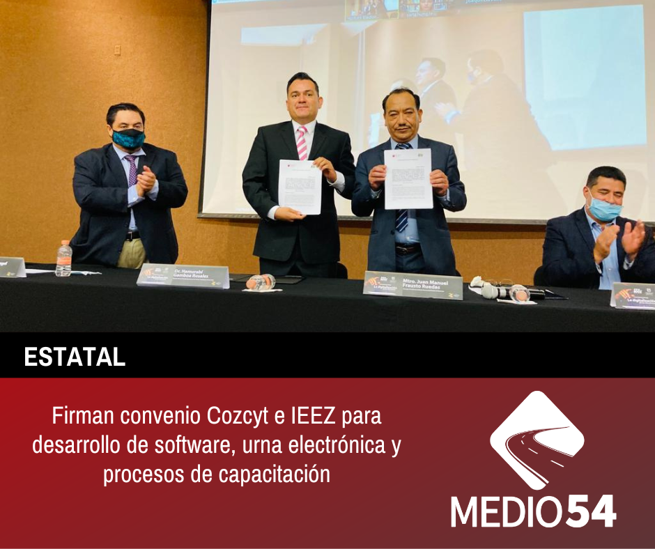 Firman convenio Cozcyt e IEEZ para desarrollo de software, urna electrónica y procesos de capacitación