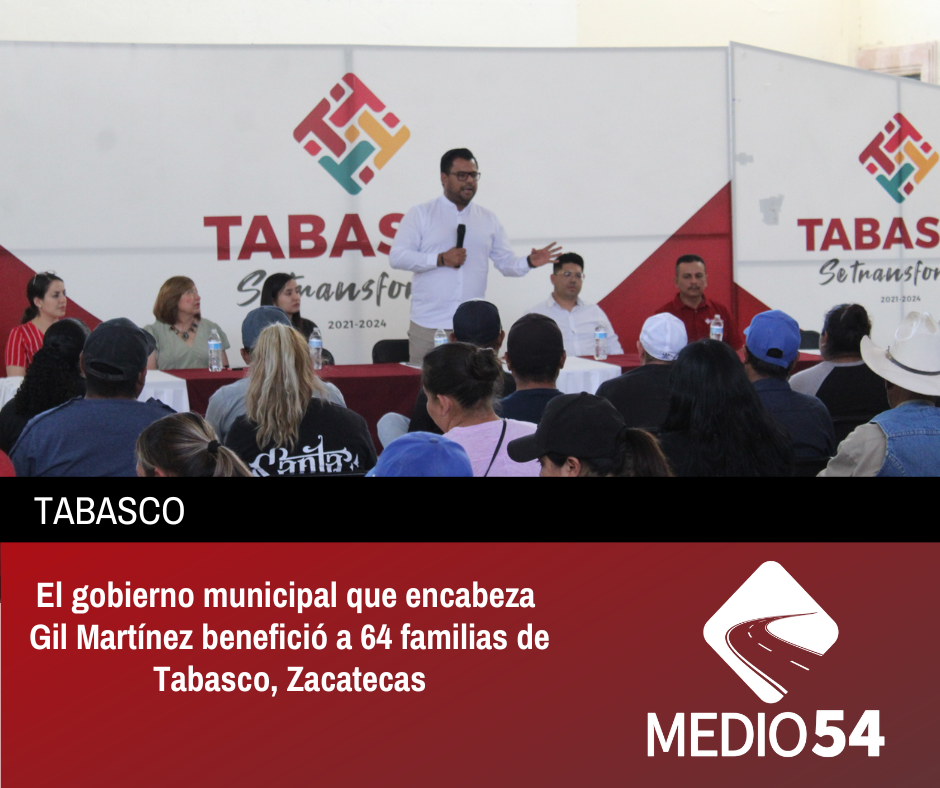 Con la entrega de paquetes de mejoramiento a la vivienda, equipo agrícola y equipo tecnológico para la educación, el gobierno municipal que encabeza Gil Martínez benefició a 64 familias de Tabasco, Zacatecas.