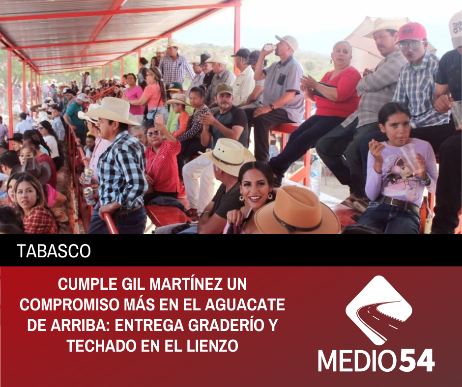 CUMPLE GIL MARTÍNEZ UN COMPROMISO MÁS EN EL AGUACATE DE ARRIBA: ENTREGA GRADERÍO Y TECHADO EN EL LIENZO
